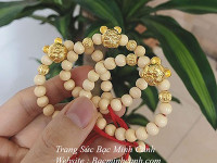 Vòng Dâu Tằm charm chuột xi vàng cho bé tuổi Tý VDT003