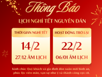 Bạc Minh Cảnh thông báo lịch nghỉ Tết Nguyên Đán 2026