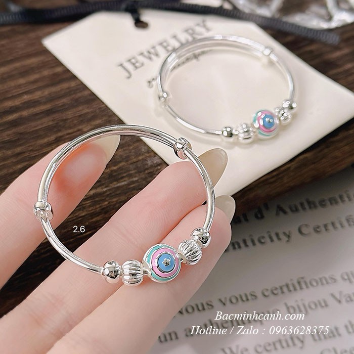 Lắc bạc hình cầu vồng cho bé TE134