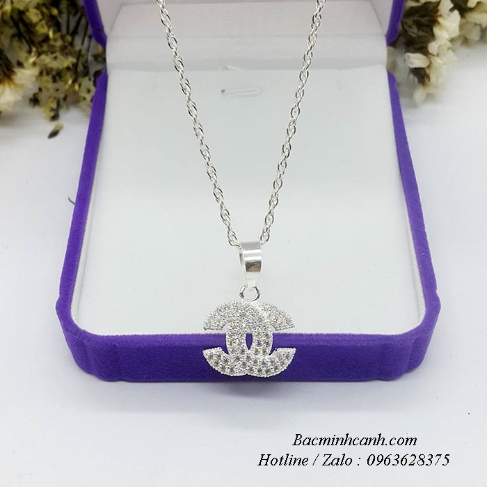 Dây chuyền bạc chữ X loại to DCNU040