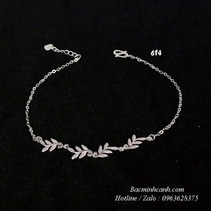Lắc chân bạc nữ lá OLiVE  LCNU041