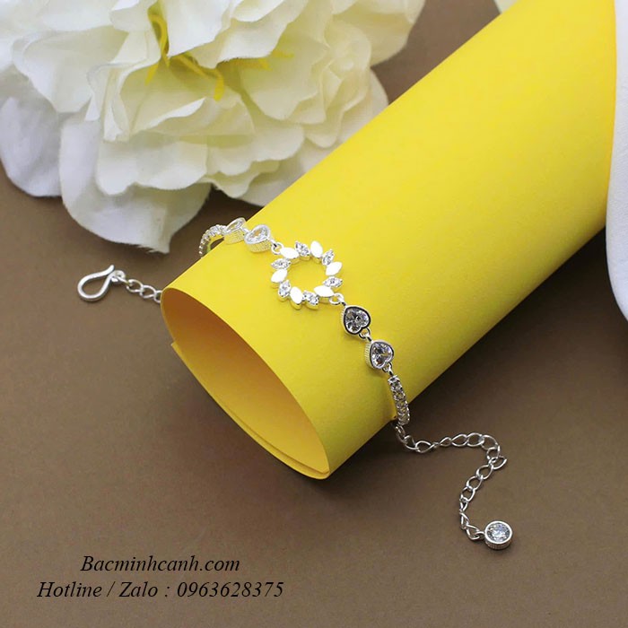 Lắc tay bạc nữ Vòng Nguyệt Quế LTNU136