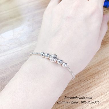 Charm Mèo Thần Tài may mắn bằng bạc - C001 vong-tay-bac-charm-bi-tron-pa003-380x380