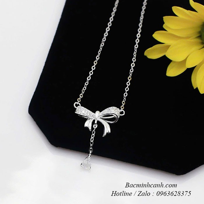 Dây chuyền bạc nữ thắt nơ DCNU256