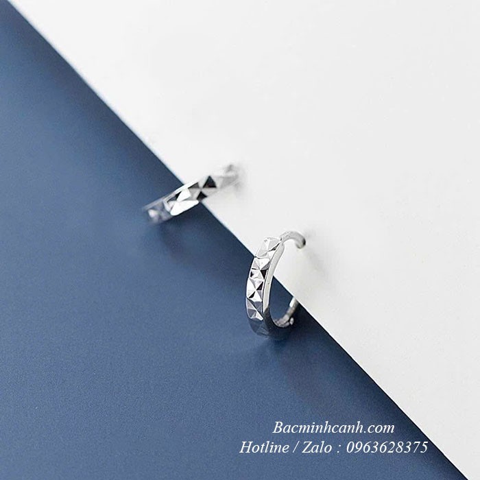 Bông tai bạc nữ dạng khóa bấm BT115