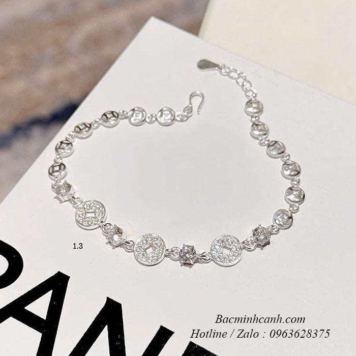 Lắc tay kim tiền đính đá đem đến tài lộc LTNU111