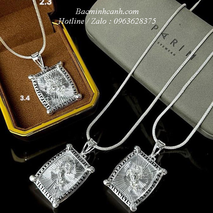Dây chuyền bạc nam mặt ngựa hình khiên DCN063