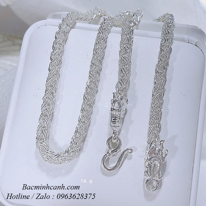 Dây chuyền vua đầu rồng bằng bạc cho nam DCN034