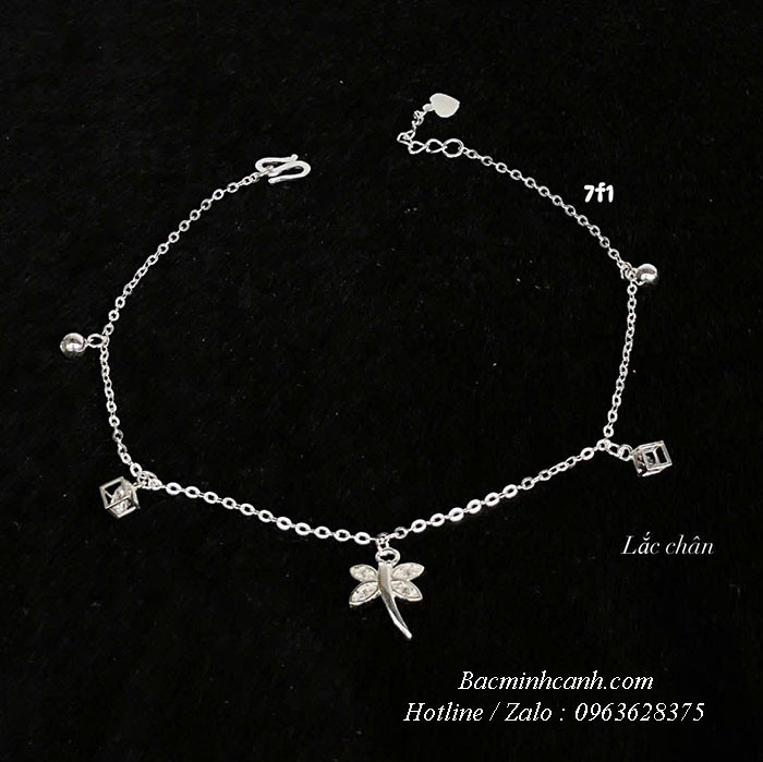 Lắc chân bạc hình chuồn chuồn LCNU149
