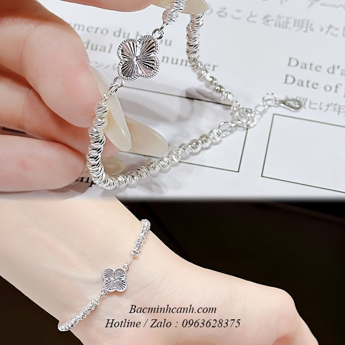 Lắc tay bi họa tiết cỏ 4 lá LTNU079