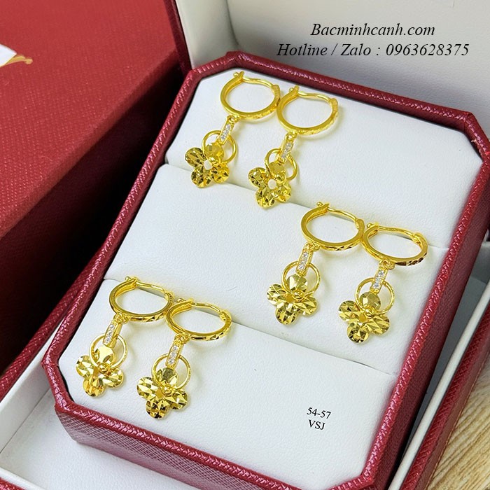 Bông tai hoa treo vàng 10K BT307