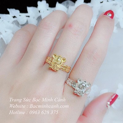 Nhẫn Chuột Kim Tiền – Kim Tý bạc xi vàng NN126