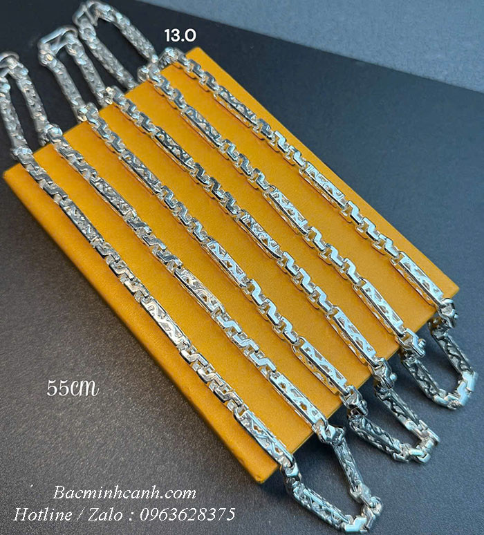 Dây chuyền bạc nam rồng dạng ống DCN075