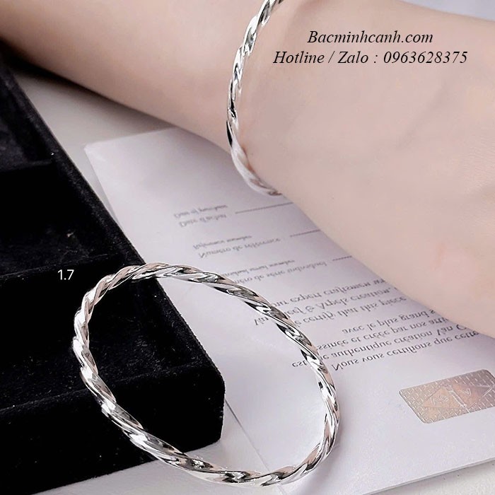 Vòng tay bạc nữ xoắn tết LTNU297