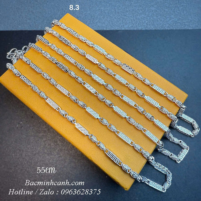 Dây chuyền bạc nam trụ DCN125