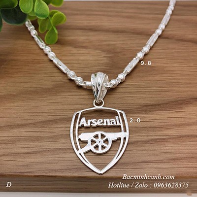 Dây chuyền bạc nam mặt Arsenal DCN095