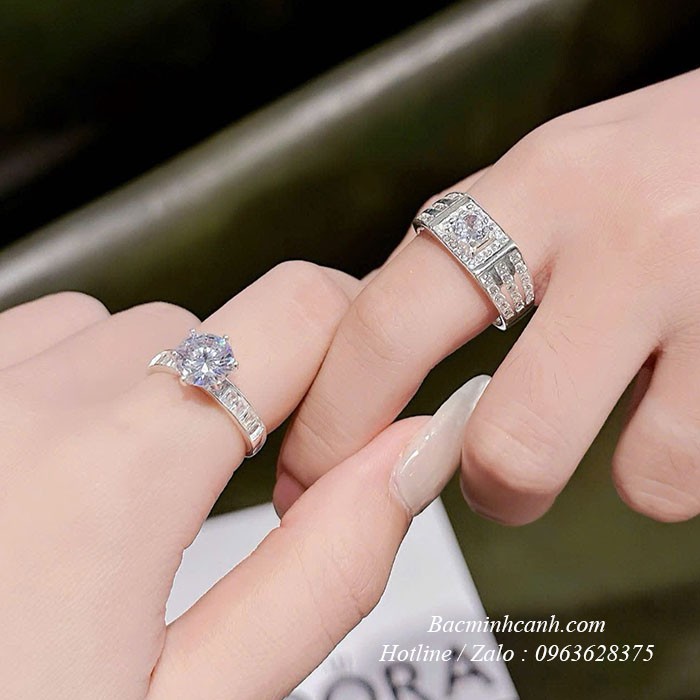 Nhẫn Đôi Bạc Cao Cấp Bản To ND039