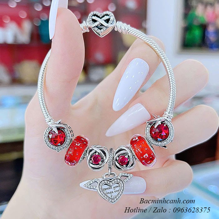 Vòng Pandora đá đỏ PA021