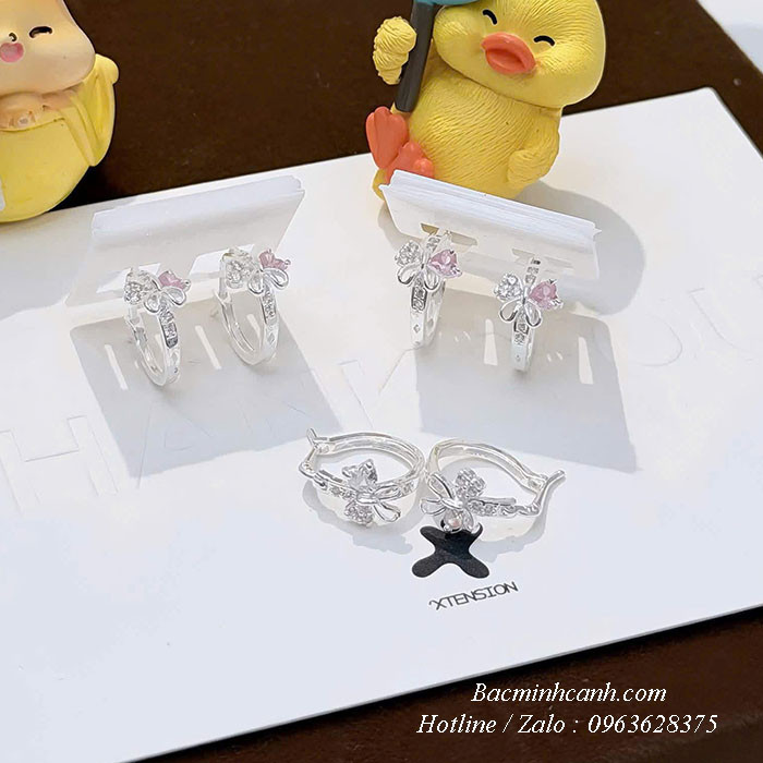 Bông tai nơ khóa bấm cho bé BT339