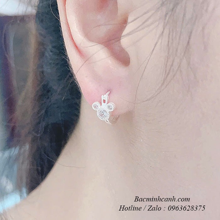 Bông tai bạc mickey đá khóa bấm cho bé BT439 bong-tai-bac-mickey-da-khoa-bam-cho-be-3107