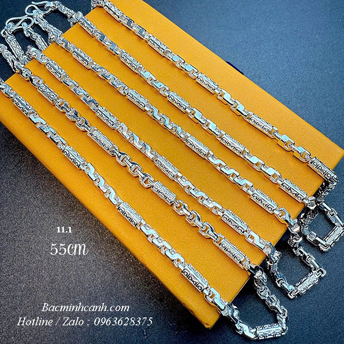 Dây chuyền bạc nam dạng ống DCN021