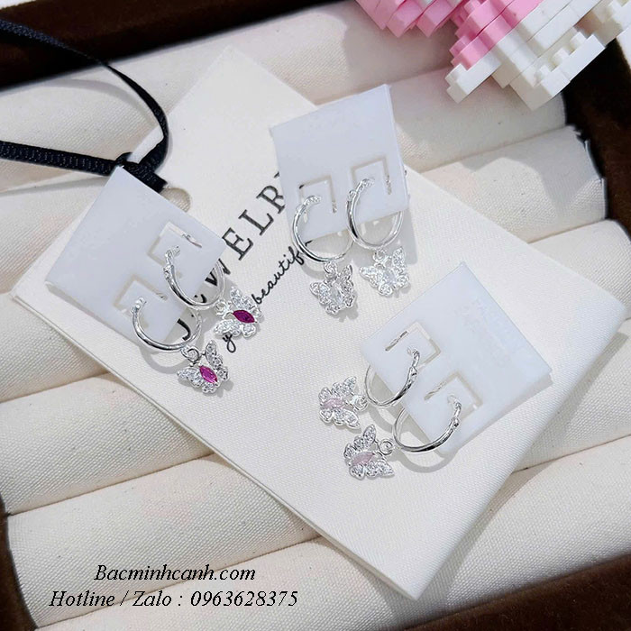 Bông tai bạc bướm hồ điệp BT366