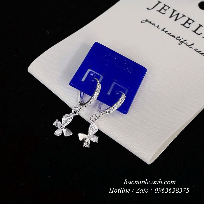 Bông tai bạc bướm hồ điệp BT366