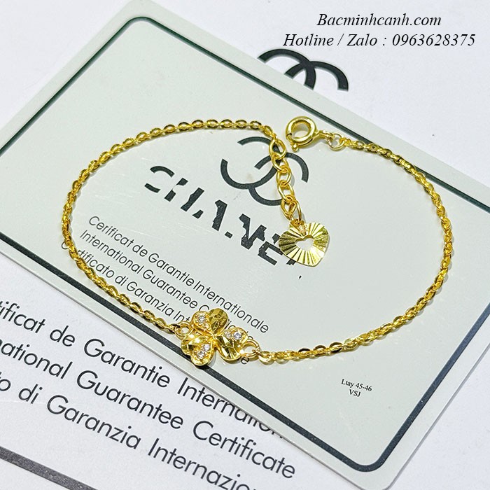 Lắc tay cỏ 3 lá vàng 10k LTNU380