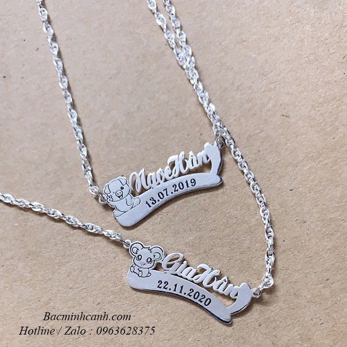 Dây chuyền khắc tên liền con giáp cho bé TE384 day-chuyen-bac-khac-ten-lien-con-giap-cho-be-gai-2