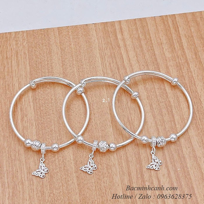 Vòng tay bạc hồ điệp cho bé gái TE470 vong-tay-bac-ho-diep-cho-be-gai-te470-3009-1
