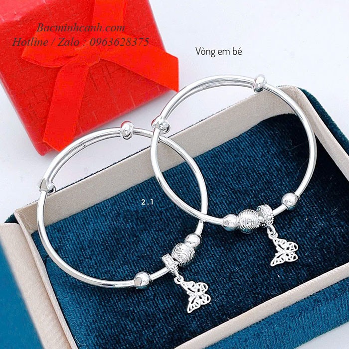 Vòng tay bạc hồ điệp cho bé gái TE470