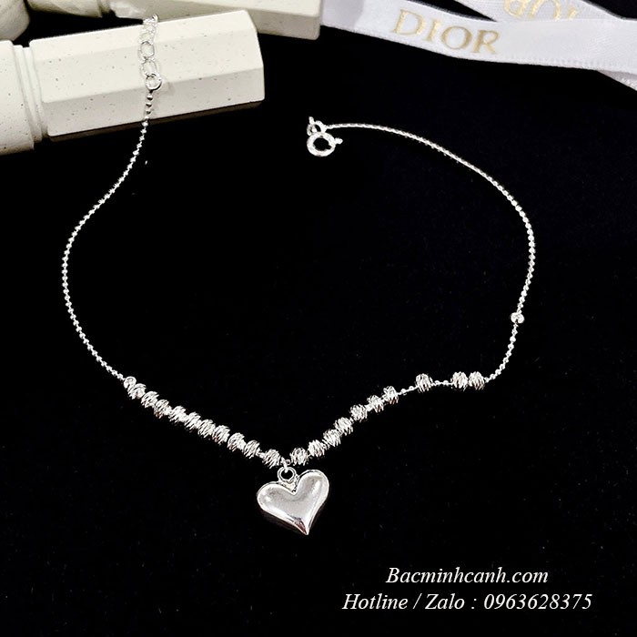 Lắc chân nữ bạc ta trái tim trơn LCNU167