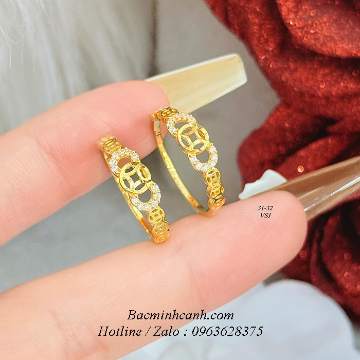 Nhẫn họa tiết 3 kim tiền vàng 10k NNU216 nhan-nu-vang-10k-3-kim-tien-nnu216