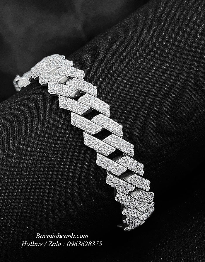 Lắc tay bạc nam Cuban đính đá LTN051 lac-tay-bac-nam-cuban-dinh-da-1401