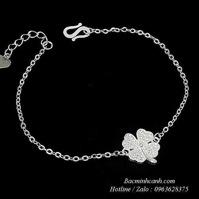 Lắc tay cỏ 4 lá mảnh LTNU308