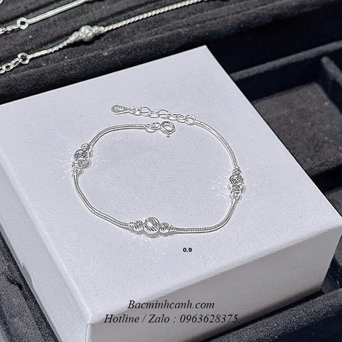 Lắc tay bạc mì nhỏ mix bi LTNU403 lac-tay-bac-nu-mi-nho-mix-bi
