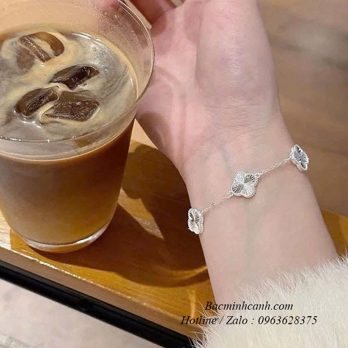 Lắc tay bạc nữ 5 cỏ 4 lá bạc ý S925 LTNU415 lac-tay-bac-nu-5-co-4-la-2