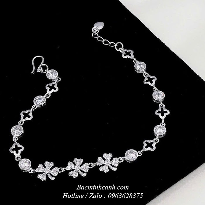 Lắc tay họa tiết 3 cỏ 4 lá LTNU221