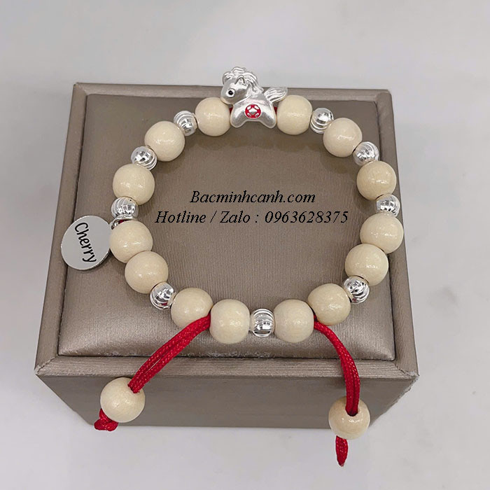 Vòng dâu tằm con Ngựa khắc tên cho bé VDT032