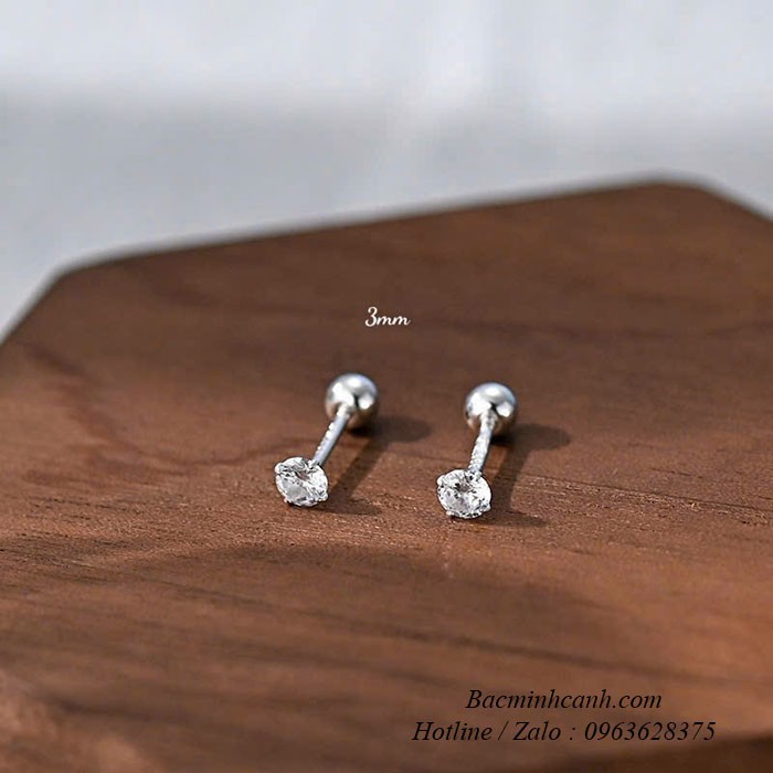 Khuyên tai nụ đá chốt ren bi bạc BT434 khuyen-tai-nu-da-chot-ren-bi-bac-bt434-2