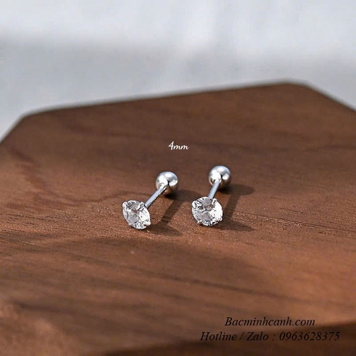 Khuyên tai nụ đá chốt ren bi bạc BT434 khuyen-tai-nu-da-chot-ren-bi-bac-bt434-3