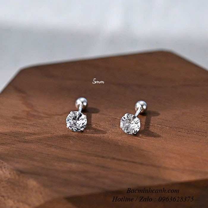 Khuyên tai nụ đá chốt ren bi bạc BT434 khuyen-tai-nu-da-chot-ren-bi-bac-bt434-4