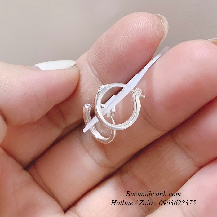 Bông tai bạc bấm tròn trơn cho bé BT438 bong-tai-bac-bam-tron-tron-cho-be-bt438-1