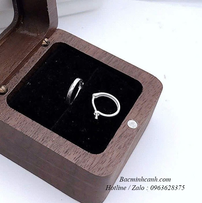 Bông tai bạc bấm tròn trơn cho bé BT438