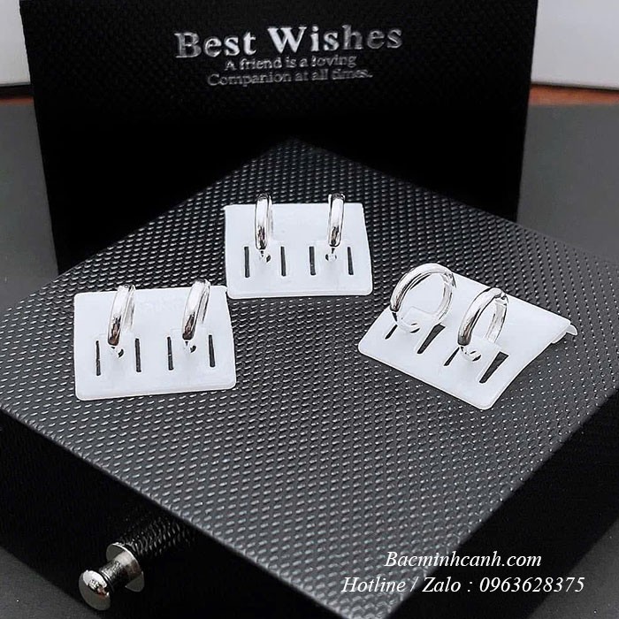 Bông tai bạc bấm tròn trơn cho bé BT438 bong-tai-bac-bam-tron-tron-cho-be-bt438-3