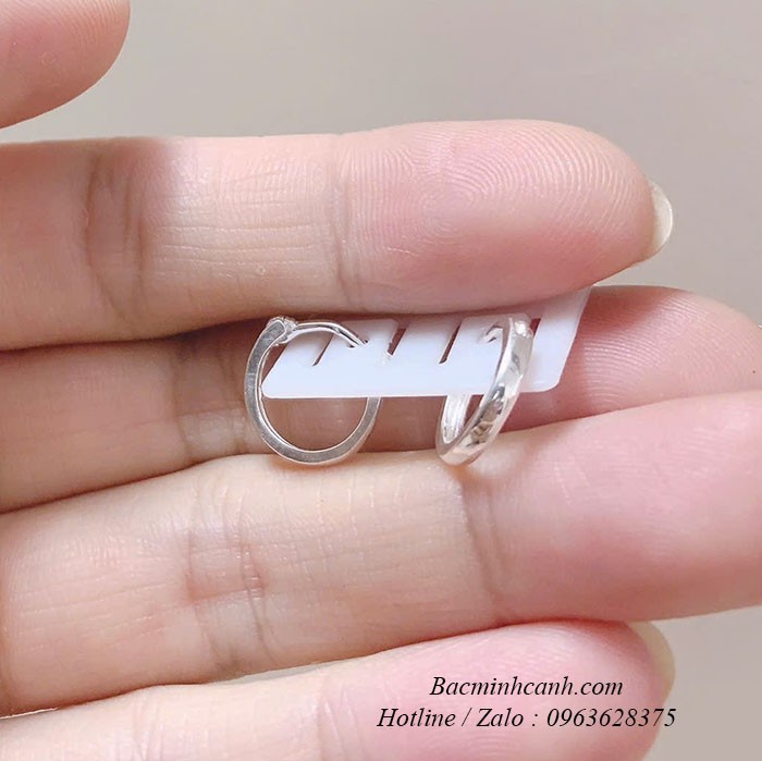 Bông tai bạc bấm tròn trơn cho bé BT438 bong-tai-bac-bam-tron-tron-cho-be-bt438-4