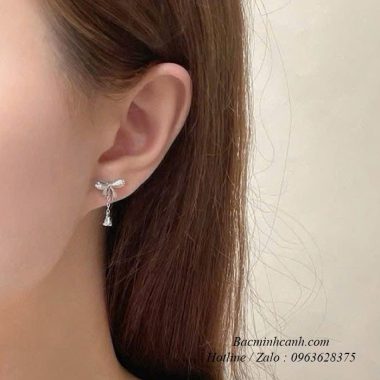 Bông tai bạc YSL BT419 khuyen-tai-bac-nu-no-da-tha-bt435-2-380x380