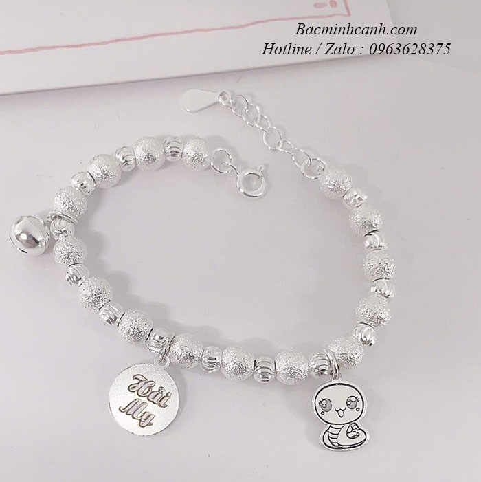 Lắc bạc chuỗi bi cát cao cấp khắc tên cho bé TE463 lac-bac-chuoi-bi-cat-cao-cap-khac-ten-cho-be-te463-3
