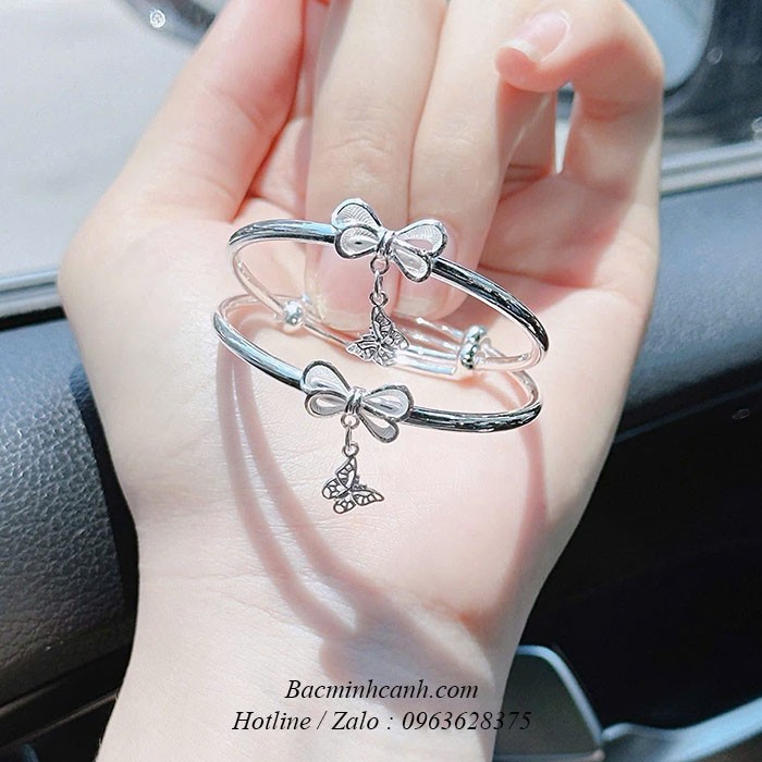 Vòng bạc cho bé gái nơ mix hồ điệp TE464 vong-bac-cho-be-gai-no-mix-ho-diep-te464-1