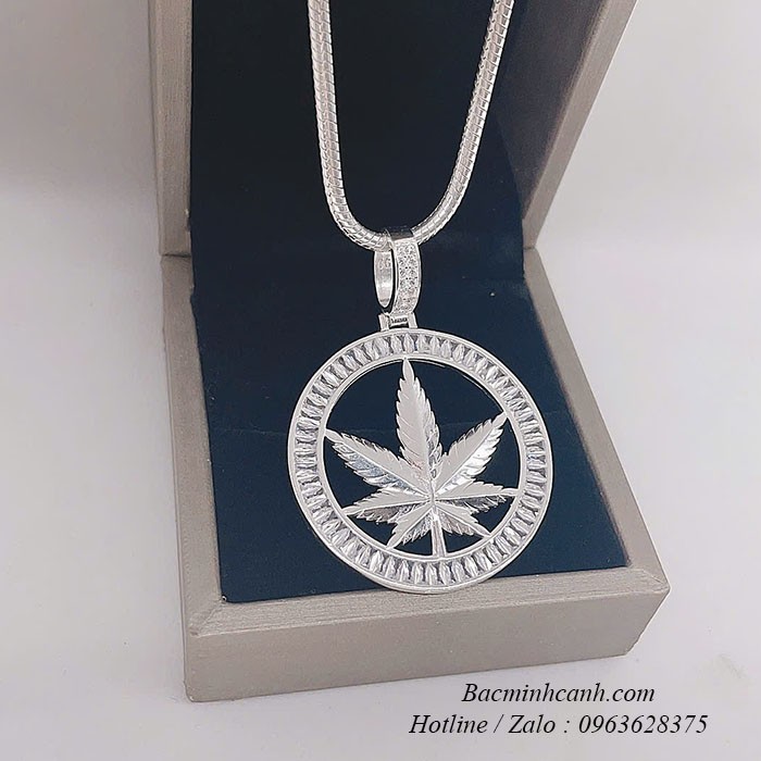 Dây chuyền bạc nam mặt hình lá phong DCN163